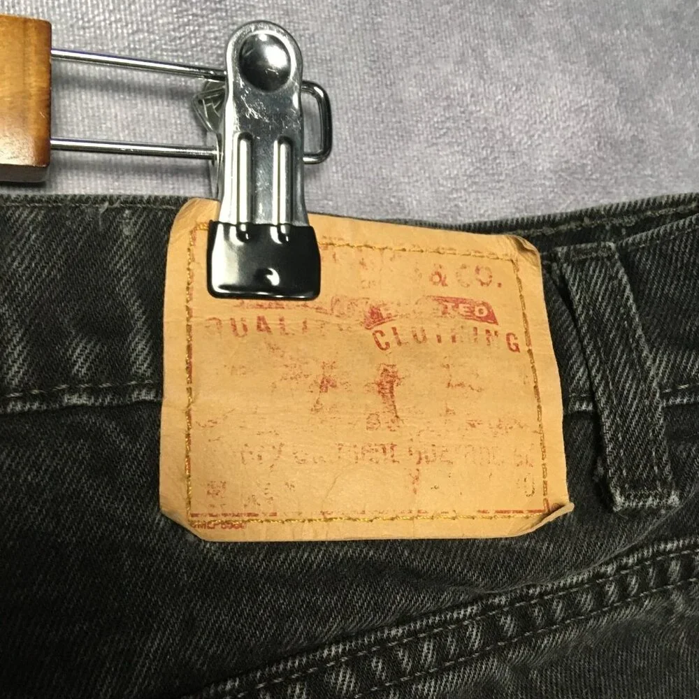 VTG Levis Mens 550 Relaxed Fit Black Jeans size 40x30 Cotton Denim Pants Zip Fly